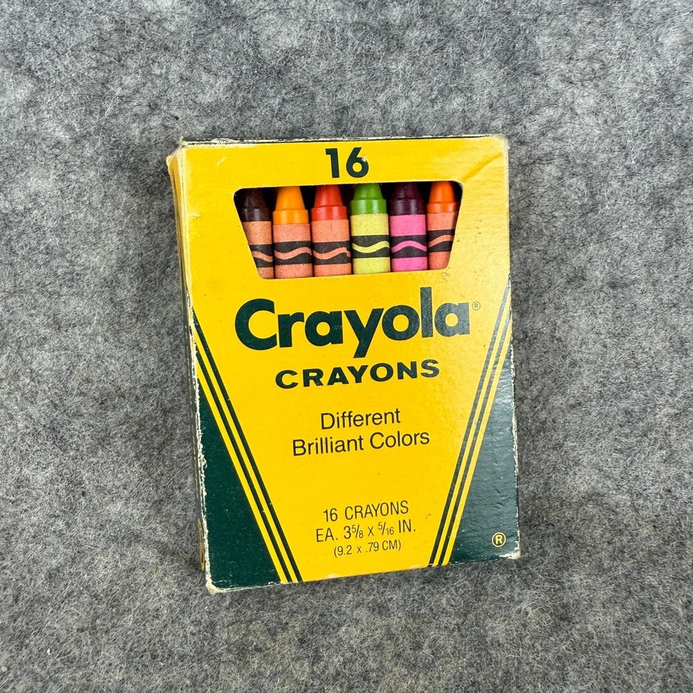 Vintage 1985 CRAYOLA CRAYONS Box of 16 All Colors 80s Bunny Caterpillar Projects
